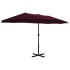 Sombrilla de jardín palo de aluminio rojo burdeos 460x270