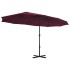 Sombrilla de jardín palo de aluminio rojo burdeos 460x270