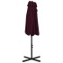 Sombrilla de jardín palo de aluminio rojo burdeos 460x270