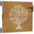 Puerta de jardín acero corten diseño árbol 85x100