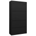 Armario de oficina de acero negro 90x40x180