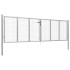 Puerta de jardín de acero galvanizado plateado 415x150
