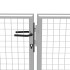 Puerta de jardín de acero galvanizado plateado 415x150