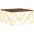 Mesa de centro acero inoxidable madera maciza reciclada
