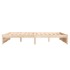 Estructura de cama doble sin colchón madera maciza 150x200