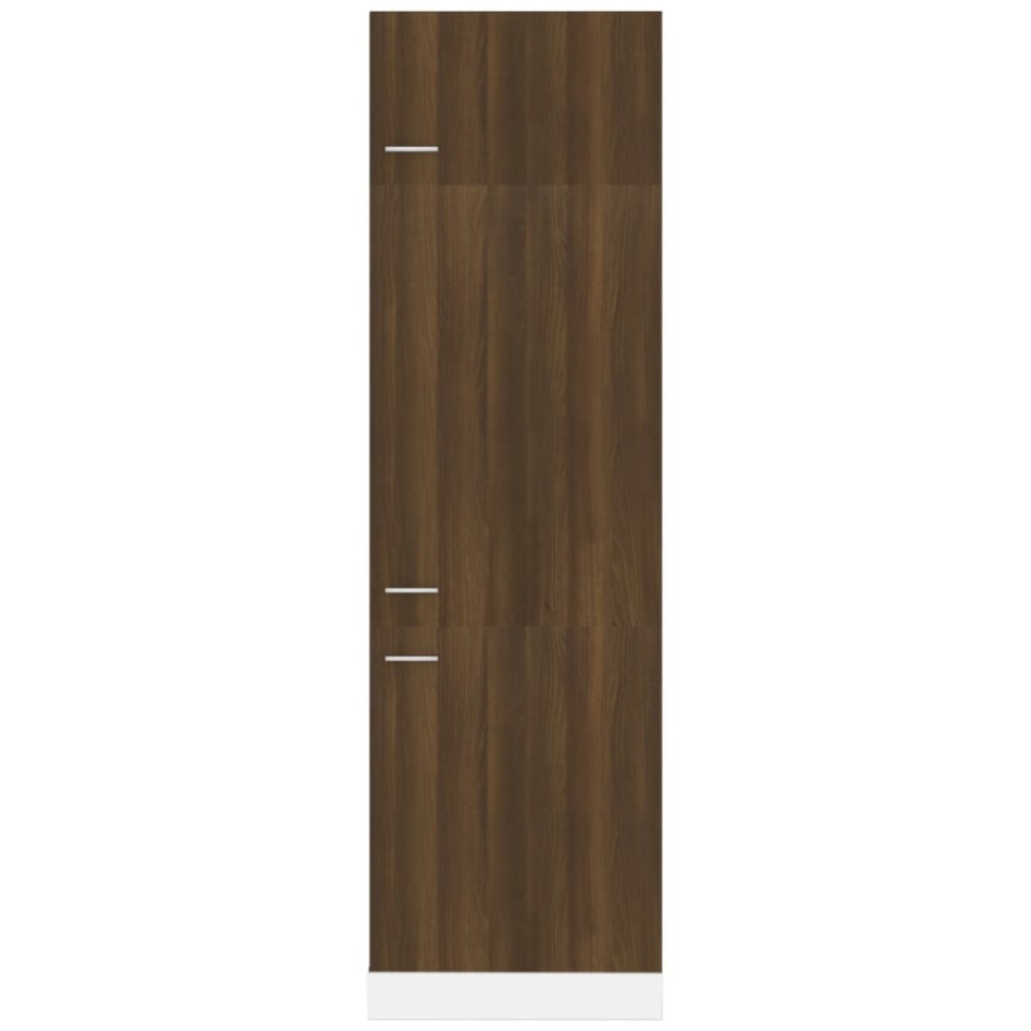 Armario para frigorífico madera marrón roble 60x57x207