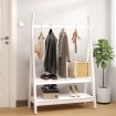 Perchero de madera maciza de pino blanco 100x45,5x150 cm