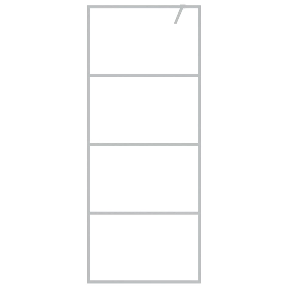 Mampara de ducha vidrio ESG transparente plateado 80x195