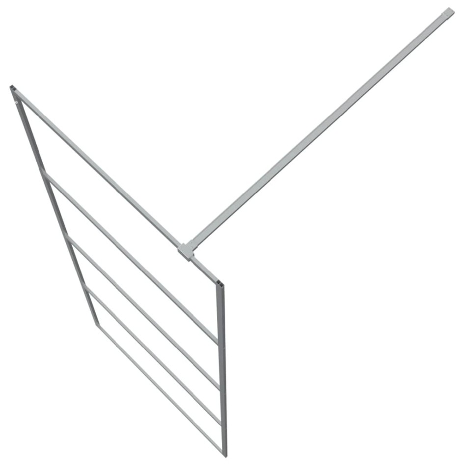 Mampara de ducha vidrio ESG transparente plateado 80x195