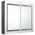 Armario de baño con espejo LED gris brillante 80x12x68