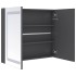 Armario de baño con espejo LED gris brillante 80x12x68