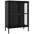 Aparador de acero y vidrio negro 75x35x105