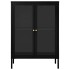 Aparador de acero y vidrio negro 75x35x105