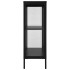 Aparador de acero y vidrio negro 75x35x105