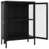 Aparador de acero y vidrio negro 75x35x105