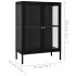 Aparador de acero y vidrio negro 75x35x105