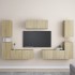 Juego de muebles de salón 7 piezas roble