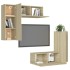 Juego de muebles de salón 4 piezas roble