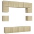 Juego de muebles de salón 8 piezas roble