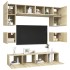 Juego de muebles de salón 8 piezas roble