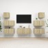 Juego de muebles de salón 7 piezas roble