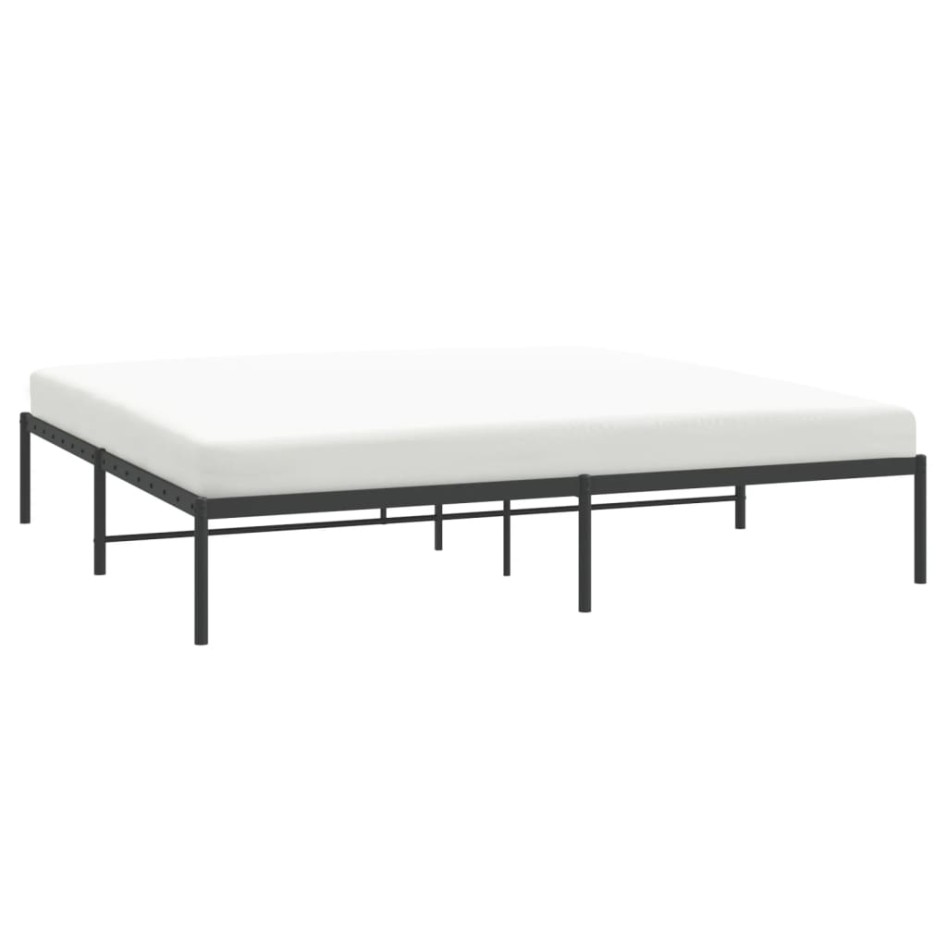 Estructura de cama sin colchón metal negro 200x200