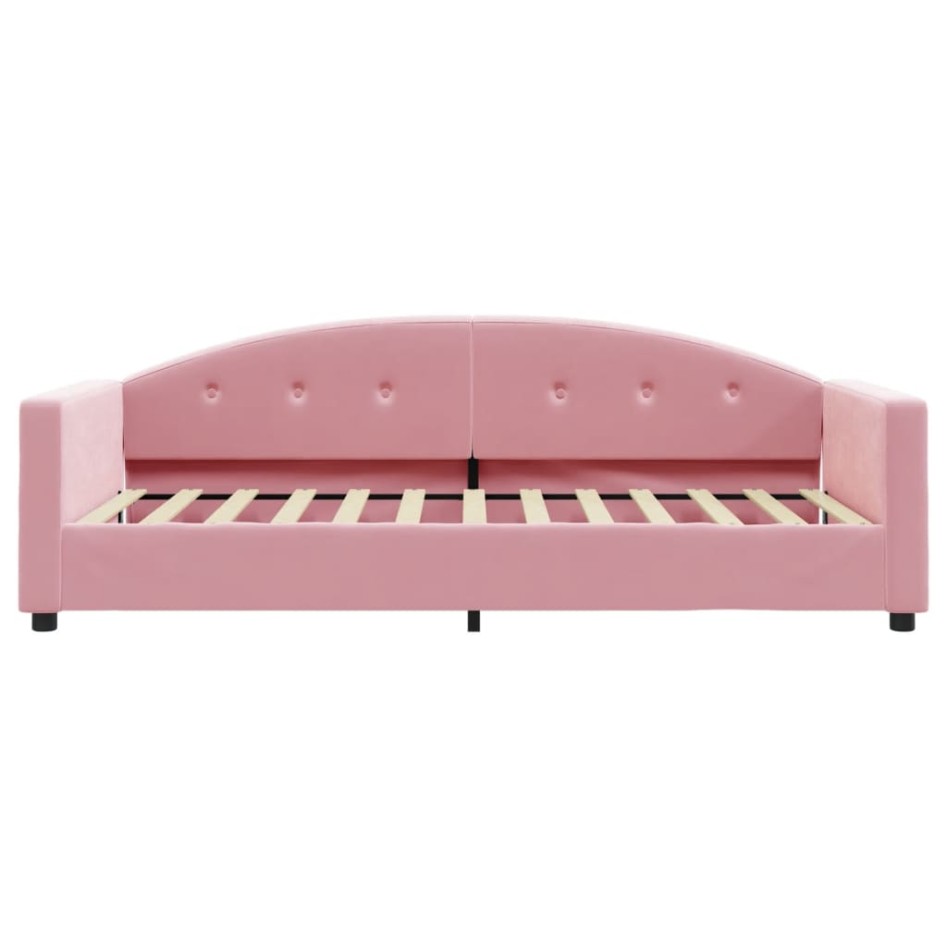 Sofá cama sin colchón terciopelo rosa 90x200