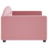 Sofá cama sin colchón terciopelo rosa 90x200