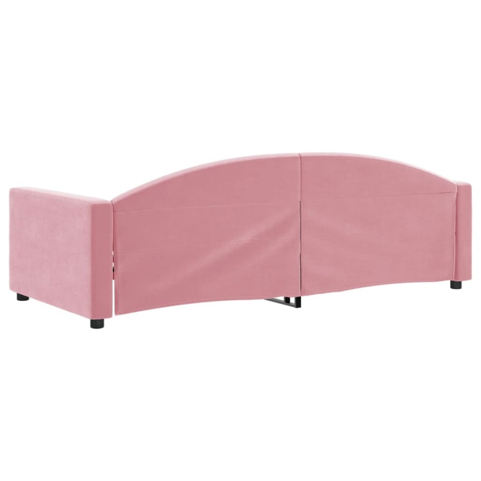 Sofá cama sin colchón terciopelo rosa 90x200