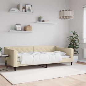 Sofá cama sin colchón tela crema 100x200
