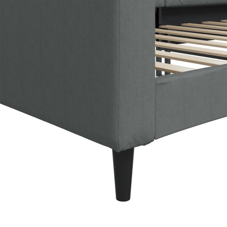 Sofá cama sin colchón tela gris oscuro 90x190