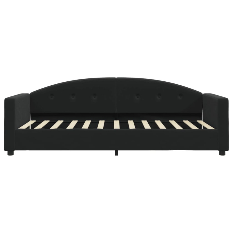 Sofá cama sin colchón terciopelo negro 90x190