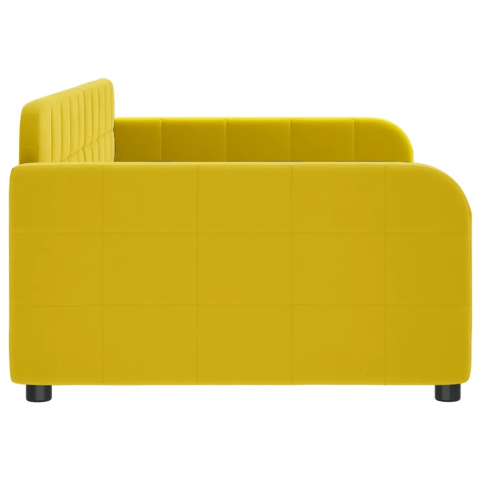 Sofá cama sin colchón terciopelo amarillo 90x200