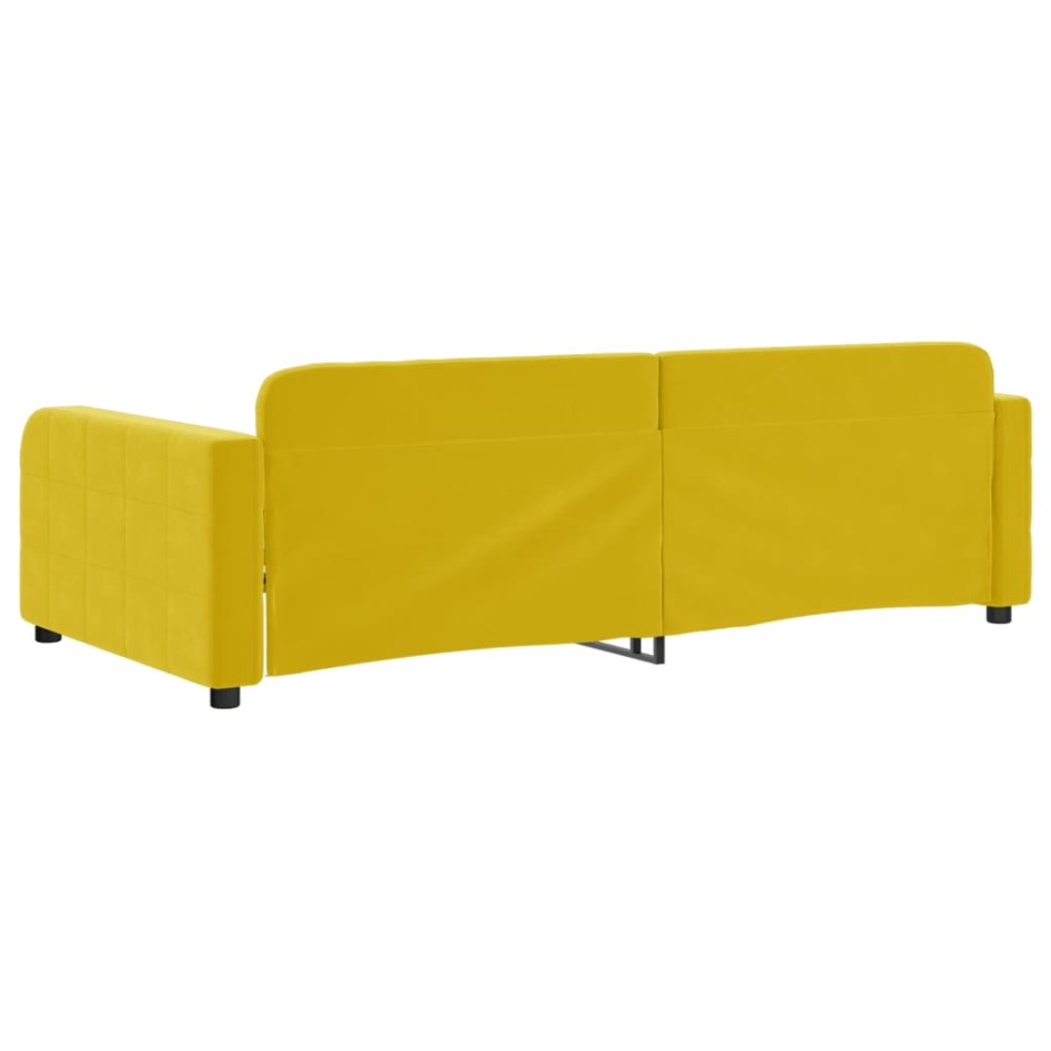 Sofá cama sin colchón terciopelo amarillo 90x200