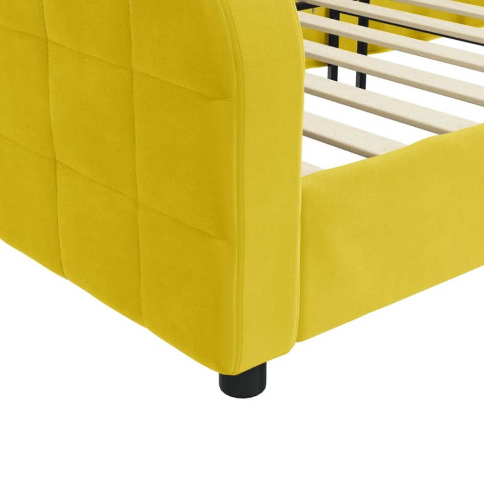 Sofá cama sin colchón terciopelo amarillo 90x200
