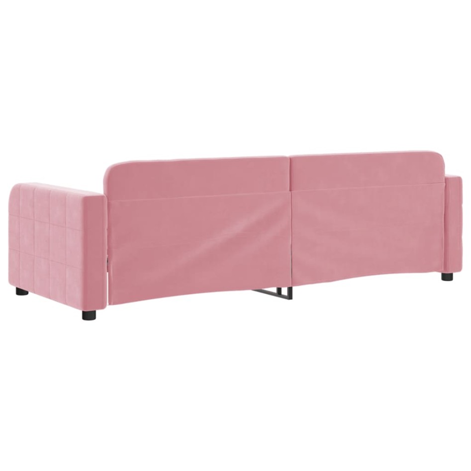 Sofá cama sin colchón terciopelo rosa 80x200
