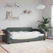 Sofá cama sin colchón tela gris oscuro 80x200 cm