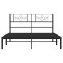 Estructura cama sin colchón con cabecero metal negro 160x200