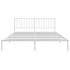 Estructura cama sin colchón con cabecero metal blanco