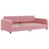 Sofá cama sin colchón terciopelo rosa 90x200