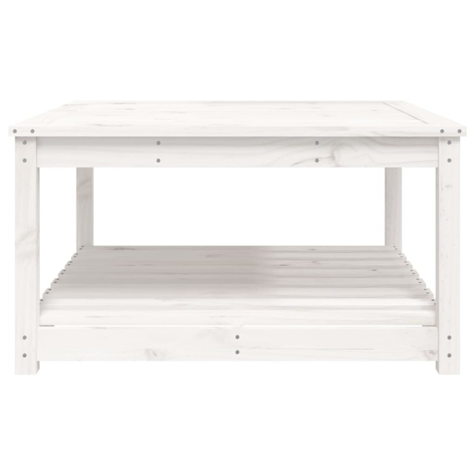 Mesa de jardín madera maciza pino blanco 82,5x82,5x45