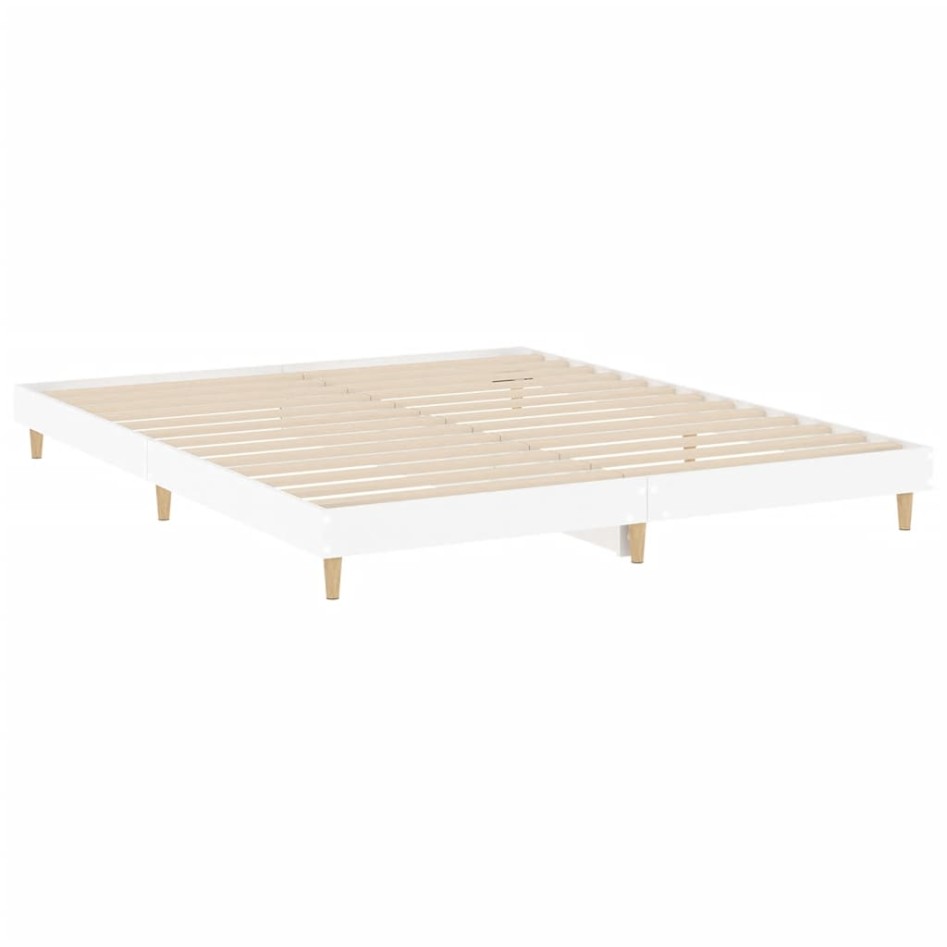 Cama sin colchón blanca 180x200 cm madera de