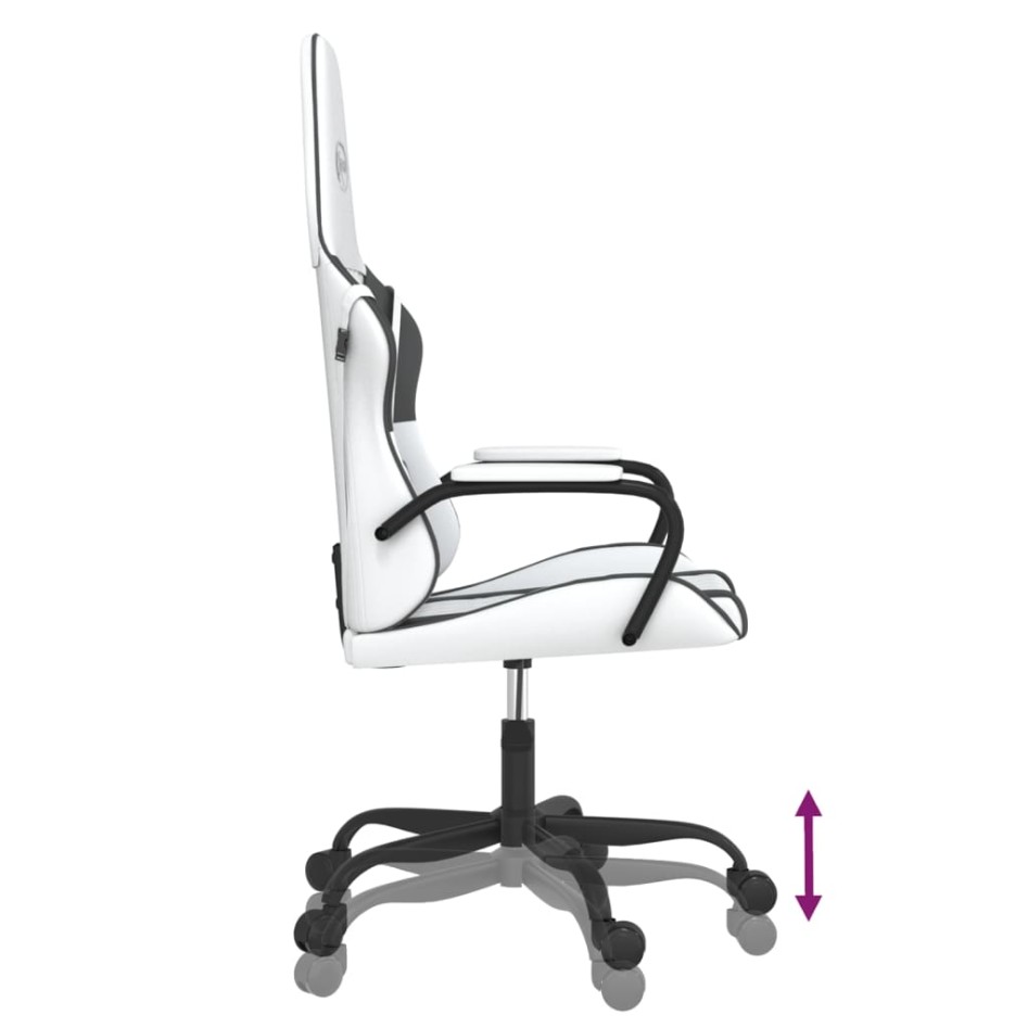 Silla gaming cuero sintético blanco y