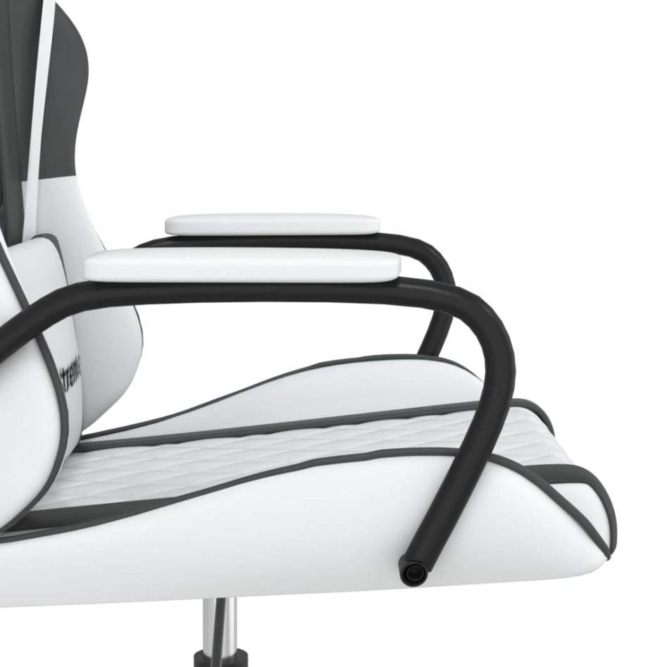 Silla gaming cuero sintético blanco y