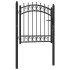 Puerta de valla con picos acero negro 100x100