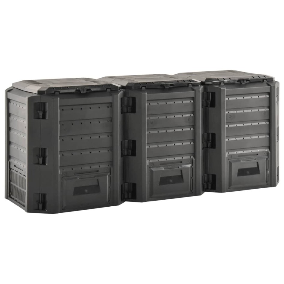 Compostador de jardín negro 1200