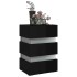Mesita de noche LED madera ingeniería negro brillo 45x35x67