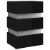 Mesita de noche LED madera ingeniería negro brillo 45x35x67