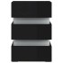 Mesita de noche LED madera ingeniería negro brillo 45x35x67