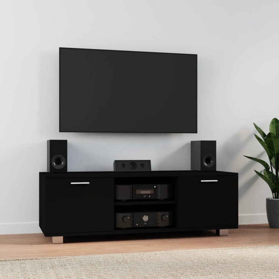 Mueble para TV madera contrachapada negro 120x40,5x35